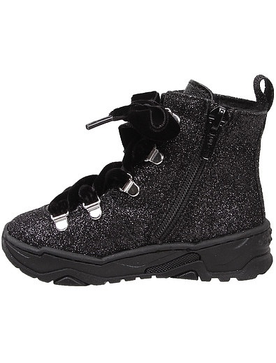 Черные ботинки с бархатными шнурками Florens - 2031109980052 - Фото 3