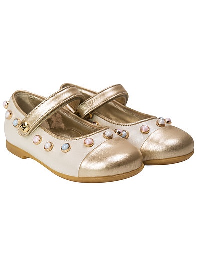 Золотые туфли с бусинами Missouri - 2010109770016 - Фото 1