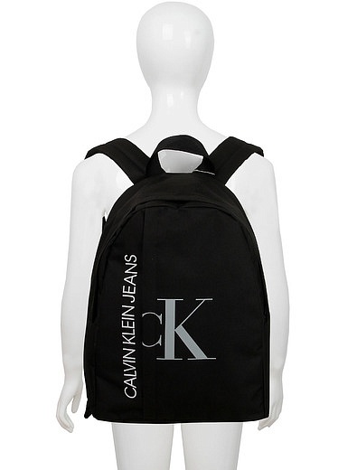 Черный рюкзак с логотипом CALVIN KLEIN JEANS - 1504528170157 - Фото 2