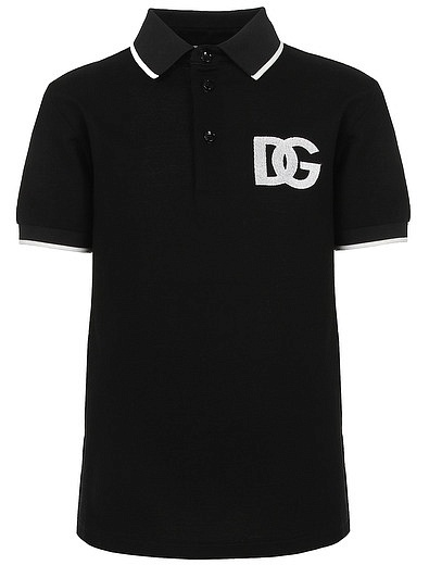 Черное поло с логотипом Dolce & Gabbana - 1144519371813 - Фото 1