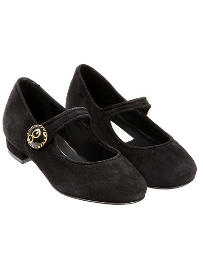 бархатные туфли декорированные пуговицей Dolce & Gabbana - 2011109880354 - Фото 1