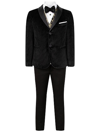 Костюм из бархатного пиджака, брюк, рубашки и жилета Colorichiari - 6054519080583 - Фото 1
