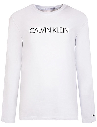 Белый лонгслив с логотипом CALVIN KLEIN JEANS - 4164519187099 - Фото 1
