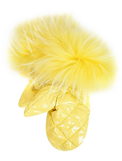 Горнолыжный комбинезон желтого цвета с варежками NAUMI - 1592809980014 - Фото 3