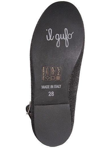 Черные туфли с глиттером Il Gufo - 2011109980061 - Фото 5