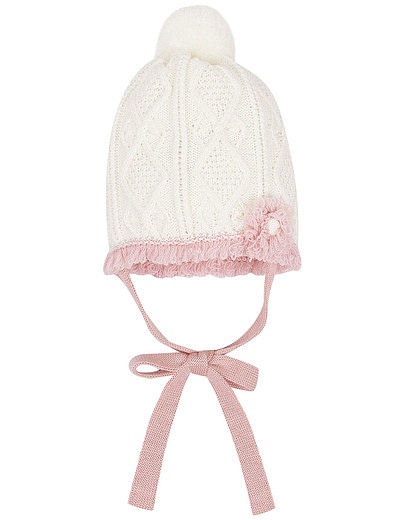 Бело-розовая шапка из шерсти Marlu - 1354509181722 - Фото 1
