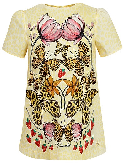 Платье с цветами и бабочками Roberto Cavalli - 1054709372516 - Фото 1