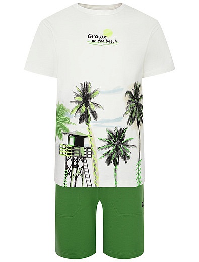 Комплект из шорт и футболки с пальмами Mayoral - 3024519370857 - Фото 1
