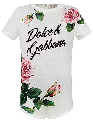 Набор боди из 3 шт. с принтом розы Dolce & Gabbana - 1254509070050 - Фото 3