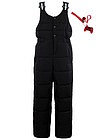 Чёрные утеплённые брюки с брелоком в комплекте - 1604529280012