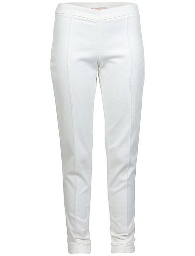 Белые брюки из эластичного хлопка Miss Blumarine - 1081209570029 - Фото 1
