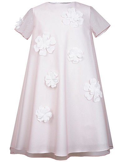 нежно-розовое Платье с объёмными цветами Il Gufo - 1054509273297 - Фото 1