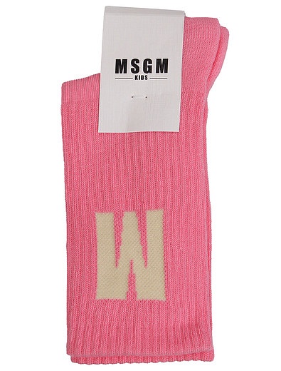 Розовые носки с логотипом MSGM - 1534509380060 - Фото 1