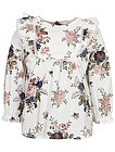 Хлопковая блуза с цветочным принтом - 1034509384360