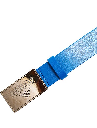 Синий ремень с пряжкой логотипа EMPORIO ARMANI - 1301418771704 - Фото 2