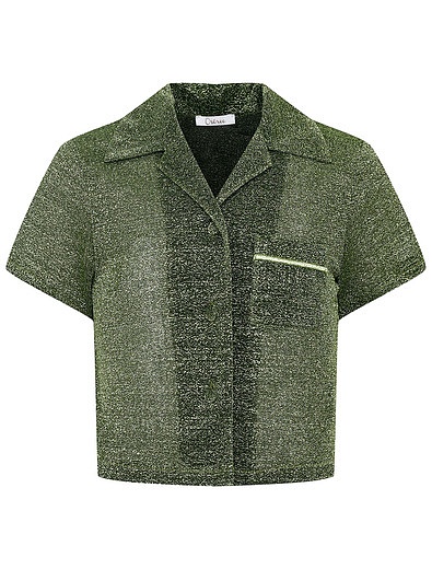 Блестящая зелёная блуза Oseree - 1034509370837 - Фото 1