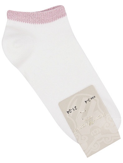 Короткие носки с розовой окантовкой Story Loris - 1534509370016 - Фото 1