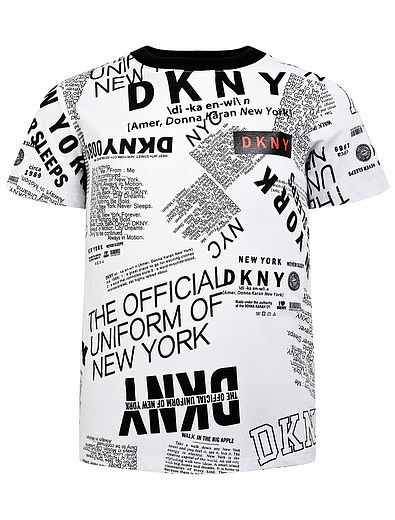 Белая футболка с текстовым логотипом DKNY - 1134529173118 - Фото 1