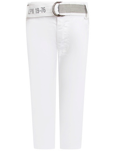 Белые брюки с эластичным ремнем Lapin House - 1084519375858 - Фото 1