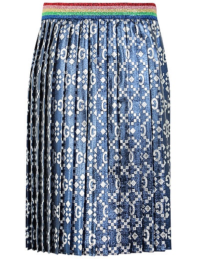 оригинальная плиссированная юбка с принтом GG GUCCI - 1041409970128 - Фото 1
