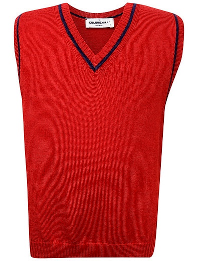 Костюм из красного пиджака в клетку, брюк, жилета и рубашки Colorichiari - 6063019980019 - Фото 3