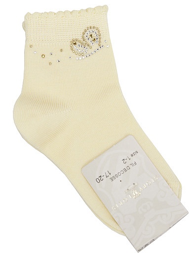 Желтые носки с декором Story Loris - 1534509370160 - Фото 1