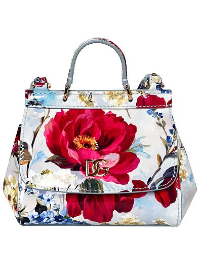 Кожаная сумка с цветочным принтом Dolce & Gabbana - 1204508270142 - Фото 1