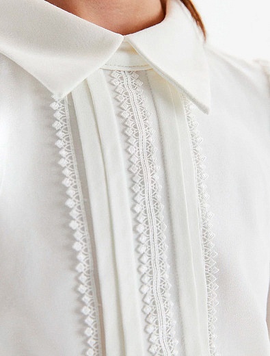 Хлопковая блуза молочного цвета SILVER SPOON - 1034509380829 - Фото 2