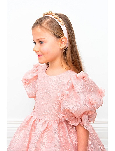 Розовое платье с металлизированным волокном David Charles - 1054509086149 - Фото 2