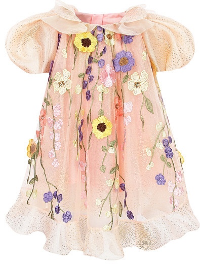 Платье c разноцветной цветочной вышивкой JUNONA - 1054509374642 - Фото 1
