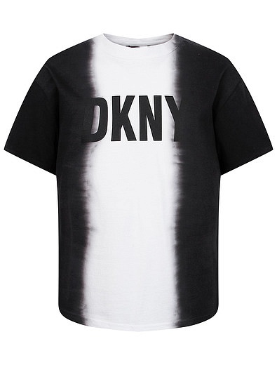 Черно-белая футболка с логотипом DKNY - 1134609174158 - Фото 1