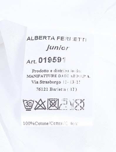 Хлопковое кружевное платье ALBERTA FERRETTI - 1051209970082 - Фото 5