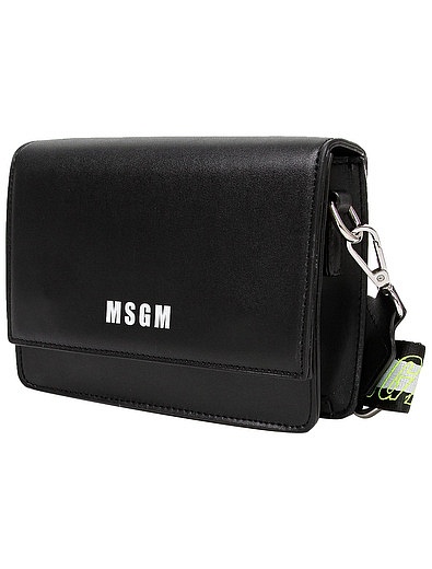 Черная сумка на плечо с логотипом MSGM - 1204508080444 - Фото 5