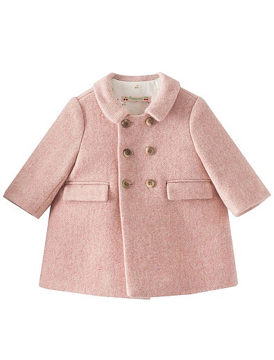 Пальто розовое двубортное Bonpoint - 1124509183350 - Фото 1