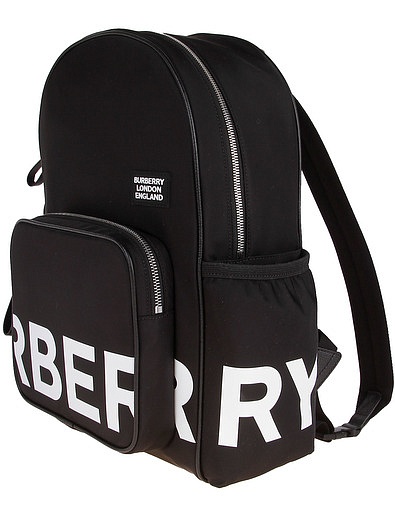 Черный рюкзак с крупным логотипом Burberry - 1504528180330 - Фото 4