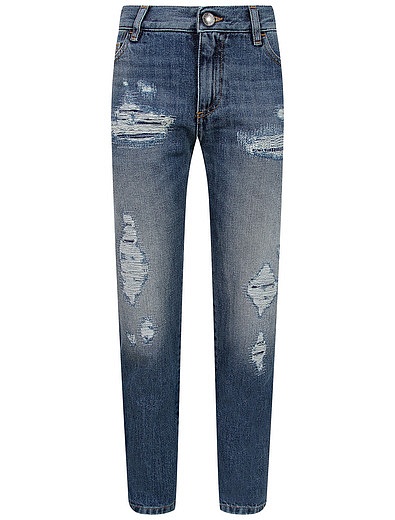 Хлопковые джинсы с потертостями Dolce & Gabbana - 1164529170909 - Фото 1