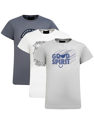Комплект из трёх футболок EMPORIO ARMANI - 1134519179557 - Фото 1