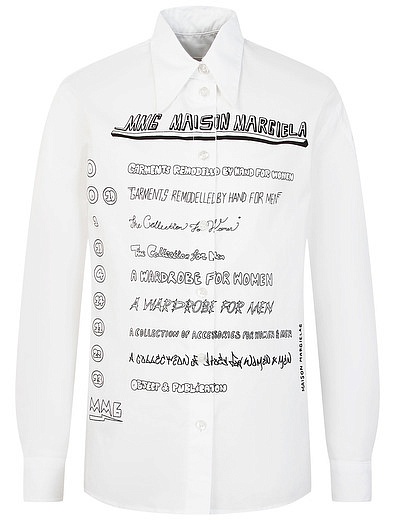 Рубашка с текстовым принтом MM6 Maison Margiela - 1014529180067 - Фото 1