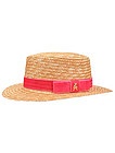 Шляпа-Kанотье с розовой бархатной лентой - 1174500370037
