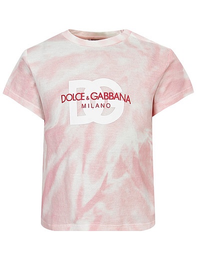 Футболка с логотипом в стиле тай-дай Dolce & Gabbana - 1134509378960 - Фото 1