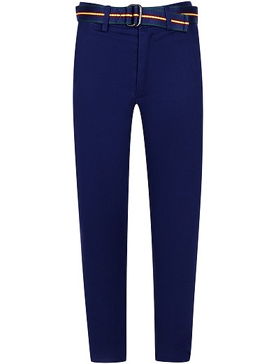 Синие брюки из эластичного хлопка с ремнем Ralph Lauren - 1081419880420 - Фото 1