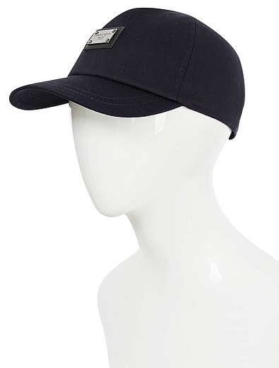 Чёрная кепка с пластиной логотипа Dolce & Gabbana - 1184519370454 - Фото 2