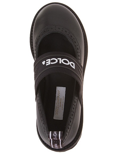 Кожаные туфли с эластичной лентой Dolce & Gabbana - 2014509180017 - Фото 4