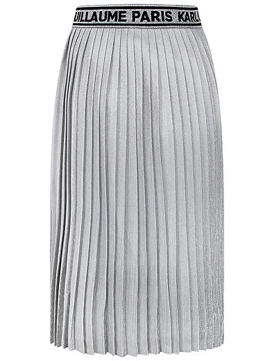 Серебристая плиссированная юбка KARL LAGERFELD - 1044509170993 - Фото 7