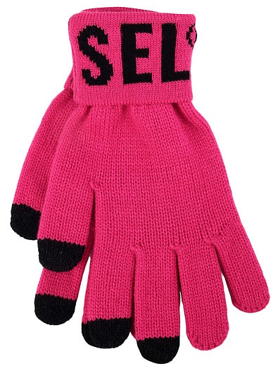 Розовые перчатки с сенсорными вставками Diesel - 1194508280015 - Фото 2