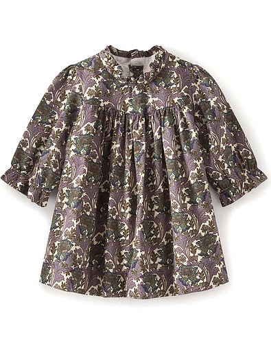 Фиолетовое хлопковое платье с цветочным принтом Bonpoint - 1054709180593 - Фото 1