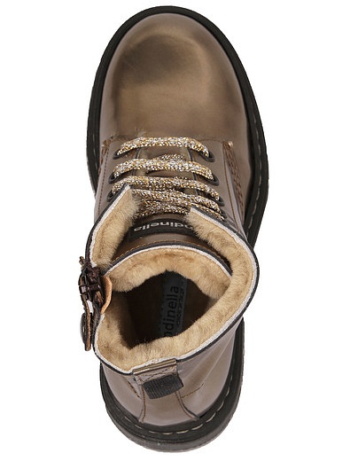 Золотистые ботинки с меховой подкладкой RONDINELLA - 2034509183580 - Фото 4