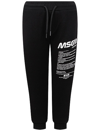 спортивные брюки с текстовым принтом MSGM - 4244519270295 - Фото 1