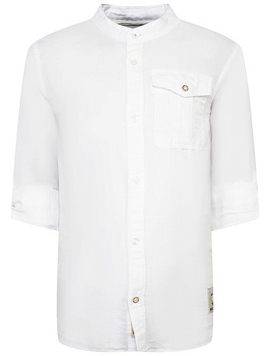 Белая рубашка из хлопка и льна SCOTCH & SODA - 1014519371154 - Фото 1