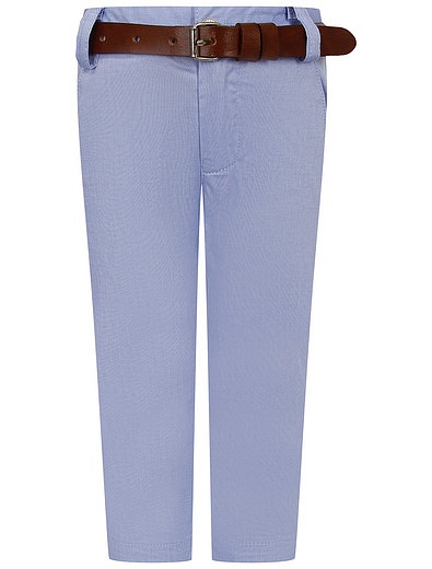 Синие хлопковые брюки с ремнем Lapin House - 1084519373472 - Фото 1